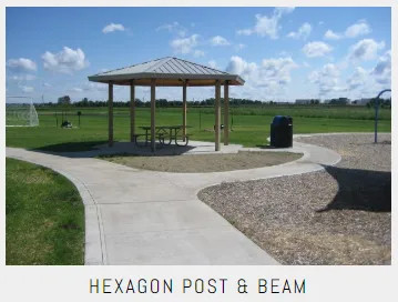 Commercial Hexagon Post And beam Shelters