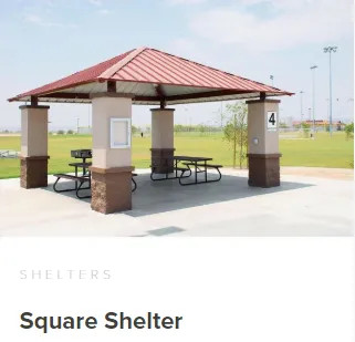 Commercial Square shelter for playgrounds